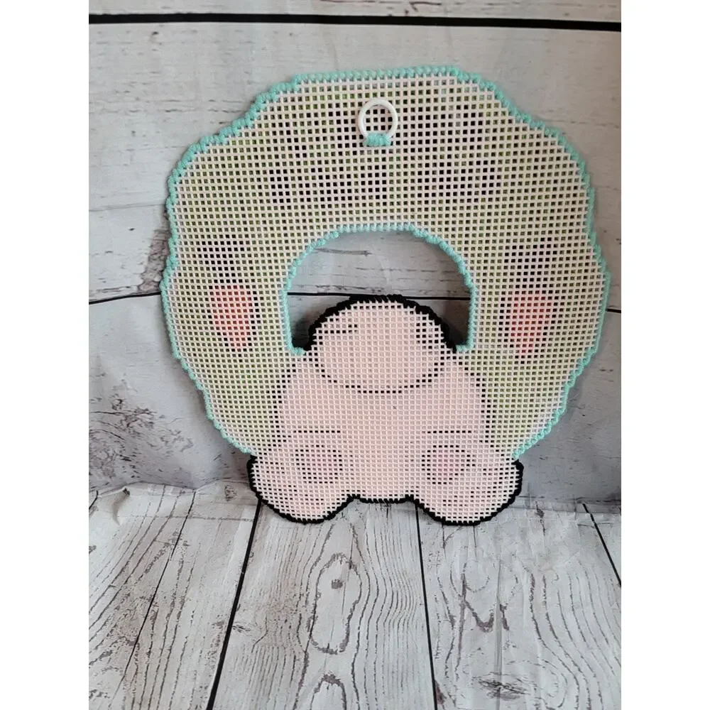 Easter Bunny Spring Wreath Plastic Canvas Wall/door Decor